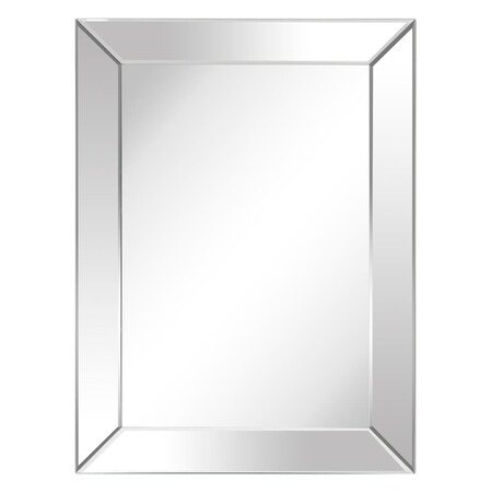 Solid Storage Supplies Moderno Beveled Wall Mirrorsolid Wood Frame Covered w/Beveled Clear Mirror Panels SO1546142